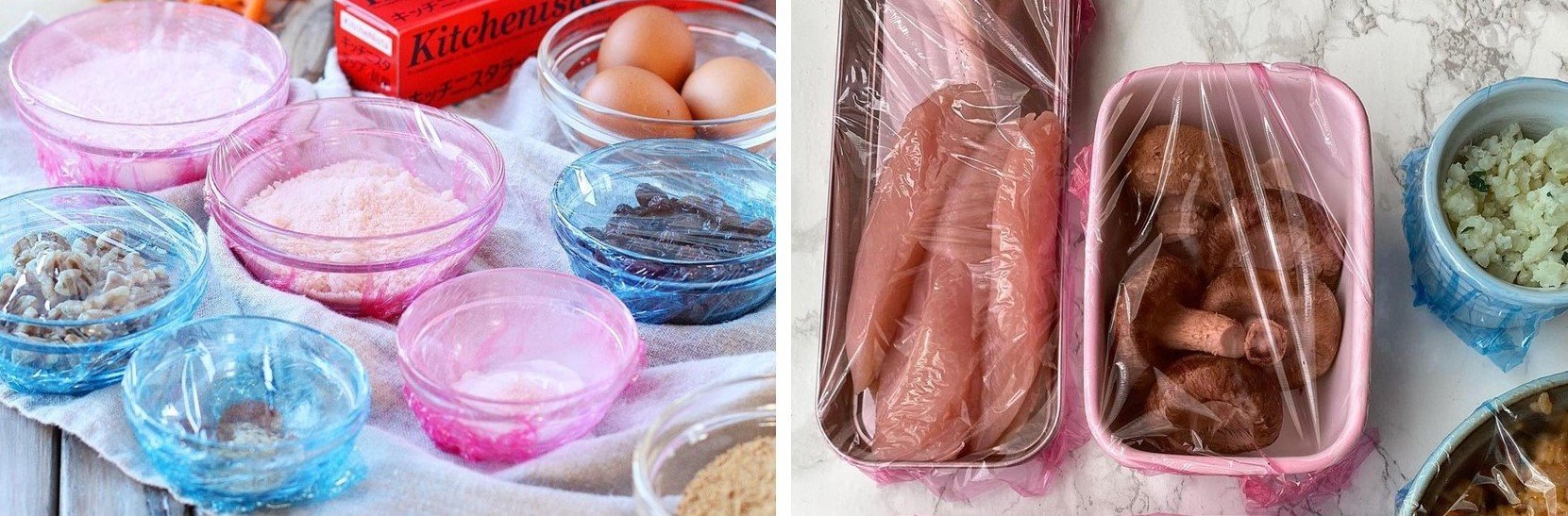 抗菌レッドと抗菌ブルーの使用例